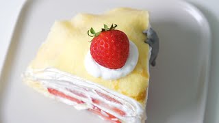 딸기 크레이프 케이크 만들기 Strawberry Crepe Cake Recipe | 한세 HANSE