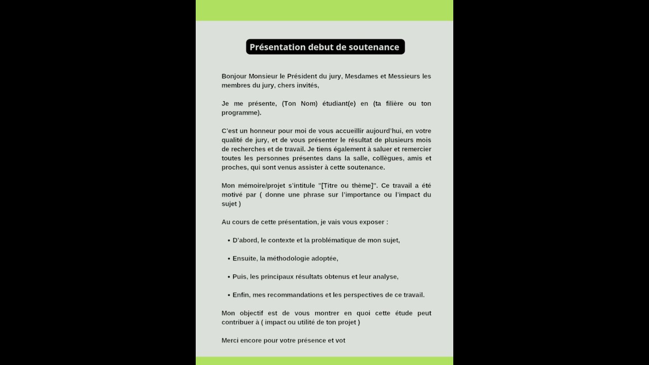 Exemple de présentation de Soutenance de mémoire #Soutenance #memoire #etude #these