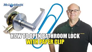How to Open Bathroom Lock with Paper Clip 3 of 6 | Mr. Locksmith™ Video