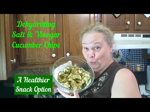 Dehydrating Salt & Vinegar Cucumber Chips = Healthier Snacking Option!