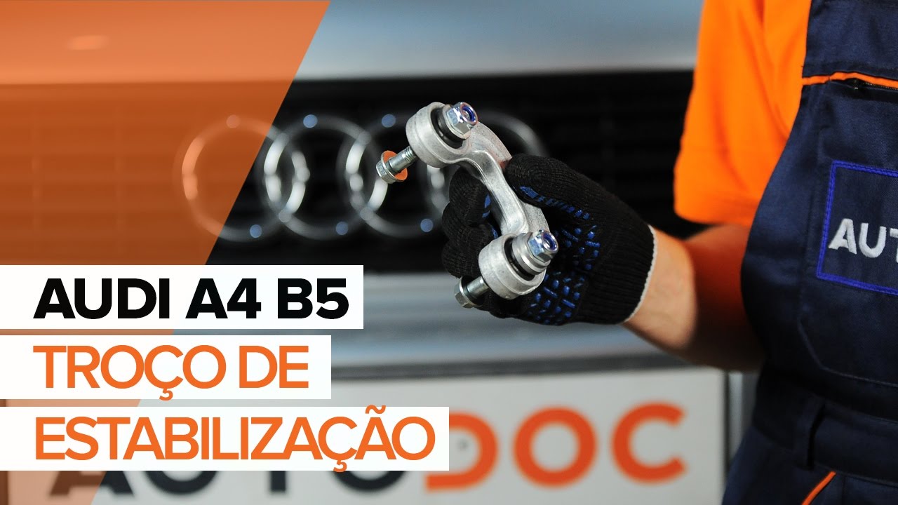 Como mudar tirante da barra estabilizadora da parte dianteira em Audi A4 B5 Avant - guia de substituição