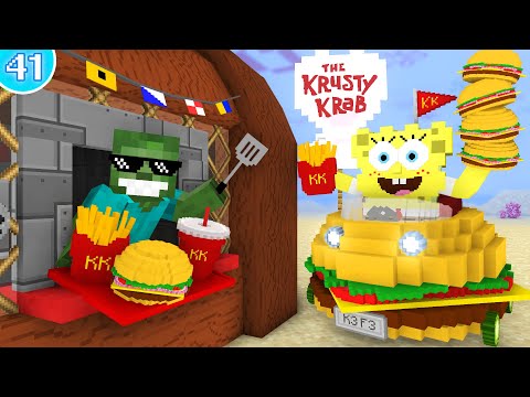 🍔 Work At The Krusty Krab Place - Minecraft Animations