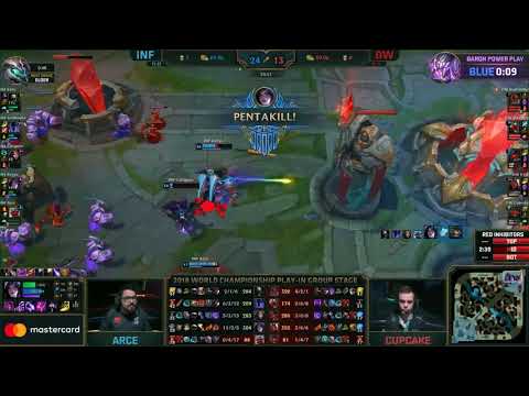 Worlds 2018: Play-In Day 4 | INF vs DW Pentakill from Renyu's Kai'Sa