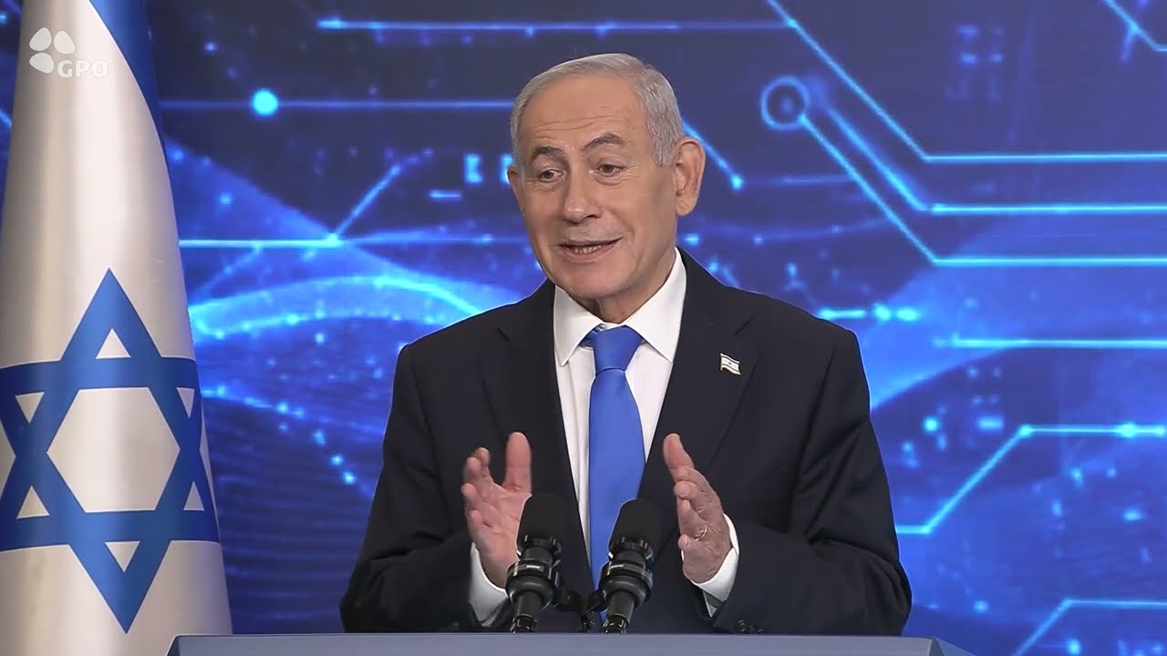 ראש הממשלה נתניהו וראש המטה הלאומי לבינה מלאכותית אסקל בהשקת התכנית הלאומית 