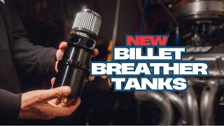 85410 Billet Breather Tank Catch Can, Single Inlet, -8 AN [Black Anodized] - video thumbnail 4