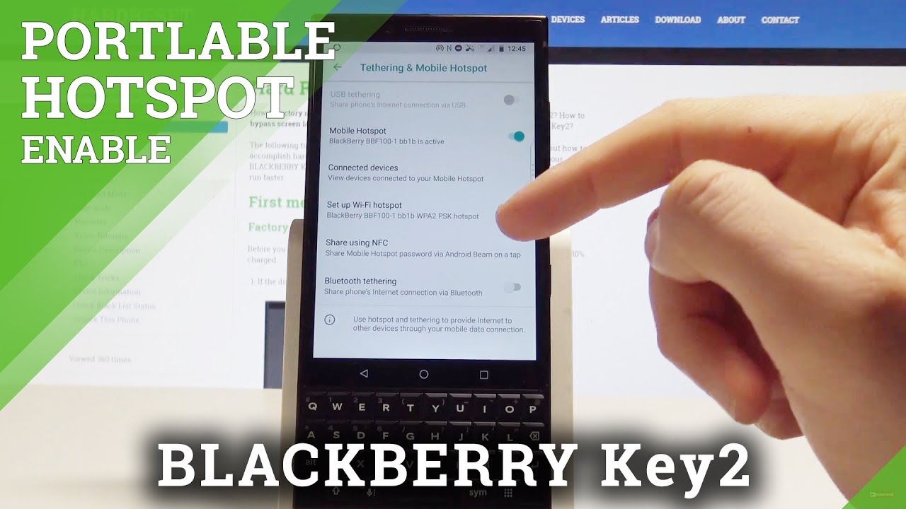 BLACKBERRY Key2 PORTABLE HOTSPOT / How to Set Up Wi-Fi Hotspot