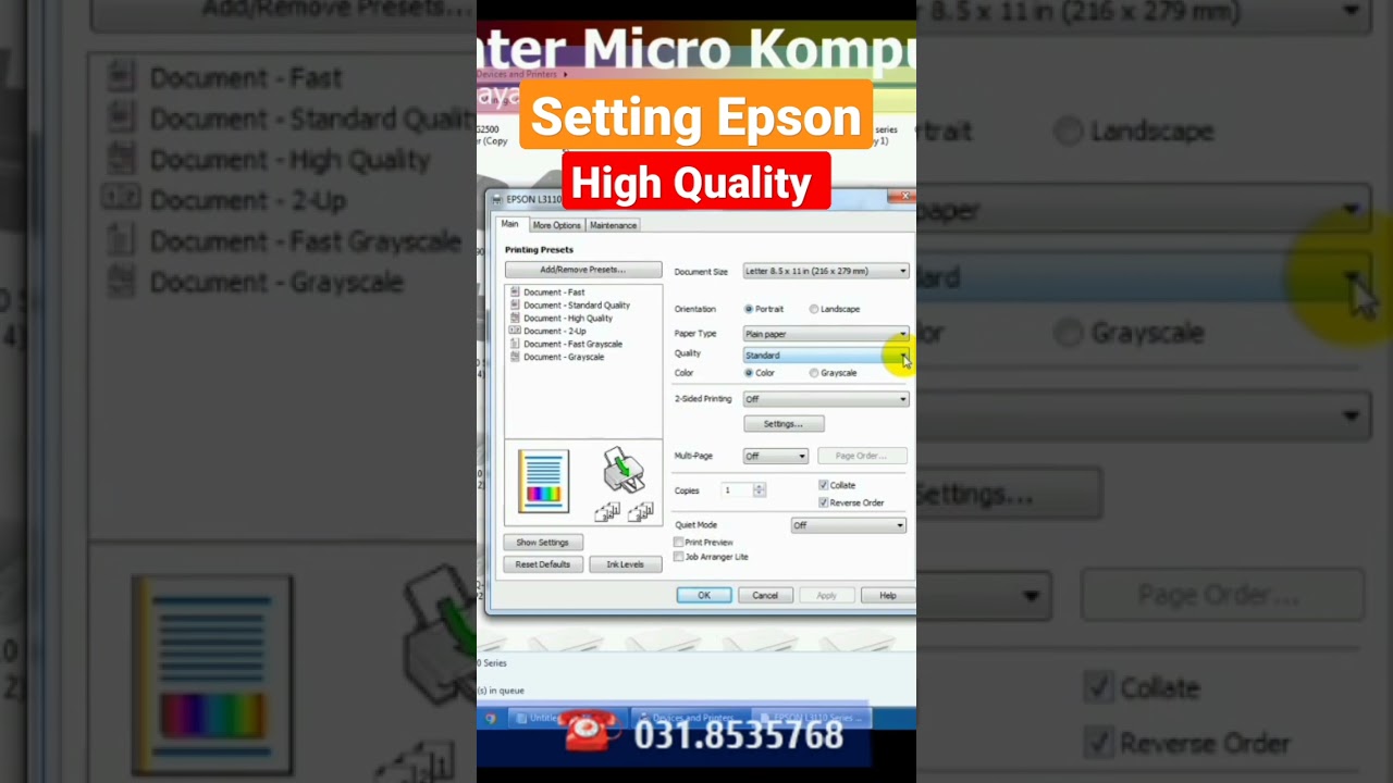 Cara Setting Printer High quality epson