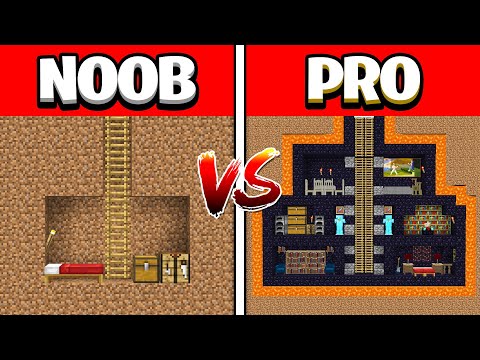 Minecraft NOOB vs PRO SECRET Base Build Challenge