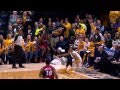 LeBron James falls into Shaqs lap! - YouTube