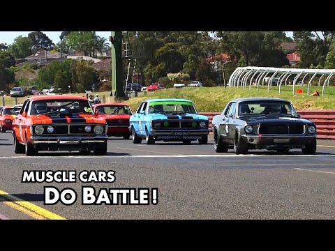 Muscle Cars Do Battle! GM vs Ford vs Chrysler - Australian vs American.