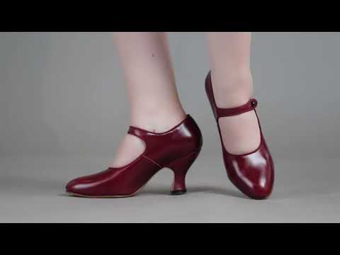 PRE-ORDER Anna May Women's 1920s Mary Jane High Heels (Oxblood)