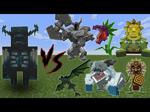 Warden vs Mowzie's Mobs in Minecraft