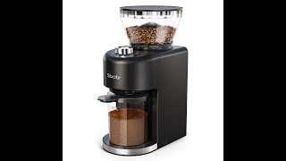 Sboly Adjustable Conical Burr 15-Setting Coffee Grinder for 2-12 Cups