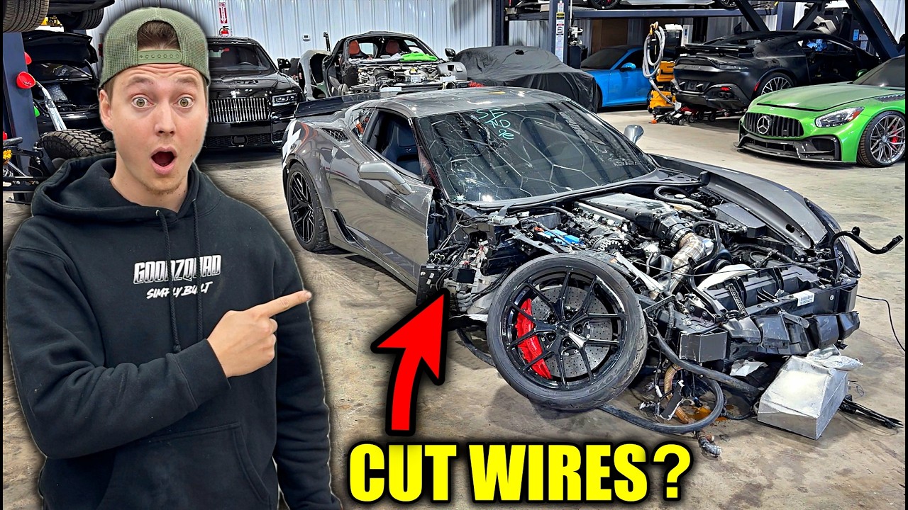 We Bought A Wrecked Corvette Z06...But Someone Cut The Power Wires