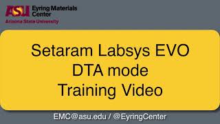Setaram Labsys EVO (DTA mode)  training video
