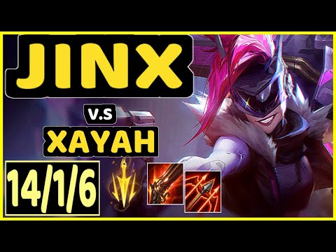 PAPRYZE (JINX) vs XAYAH - 14/1/6 KDA BOTTOM ADC CHALLENGER GAMEPLAY - OC