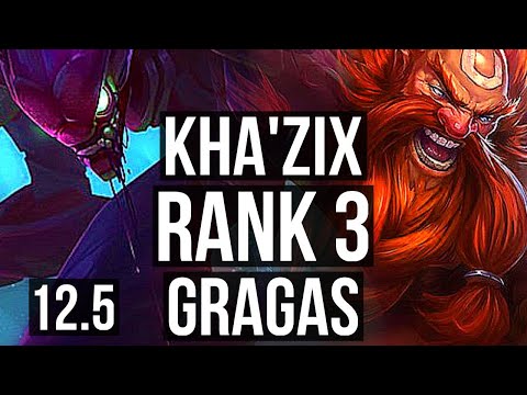 KHA'ZIX vs GRAGAS (JNG) (DEFEAT) | Rank 1 Kha, Rank 3, 1.4M mastery | EUW Challenger | 12.5