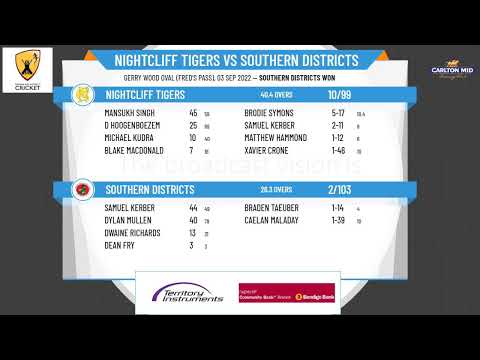 D&DCC - Carlton Mid Premier Grade - Semi Final - Nightcliff Tigers v Southern Districts - Day 1