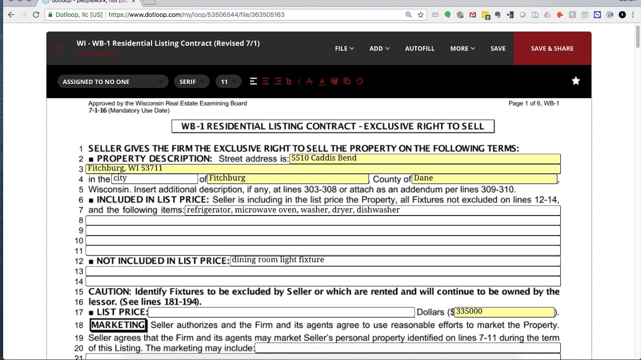 WI WB 1 How to Fill Out Page 1