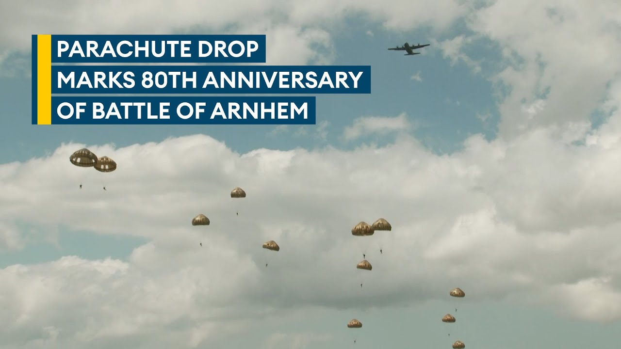 Nato troops parachute into the Netherlands for Arnhem 80
