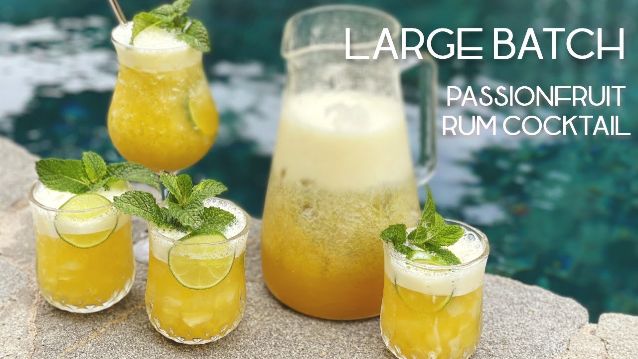 LARGE BATCH PASSIONFRUIT RUM || Malibu Rum Cocktail for Summer! || Summer Cocktail