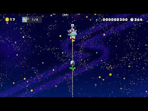 スピン自動(keep spin)星空の空中戦! ミニTA付き♪ by spwさんだいめ - Super Mario Maker 2 - No Commentary 1bz