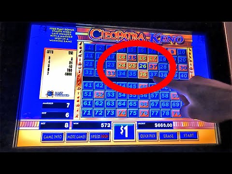 Cleopatra Keno HUGE WIN ($8 MAX BET): 7-Spot Winning Numbers!