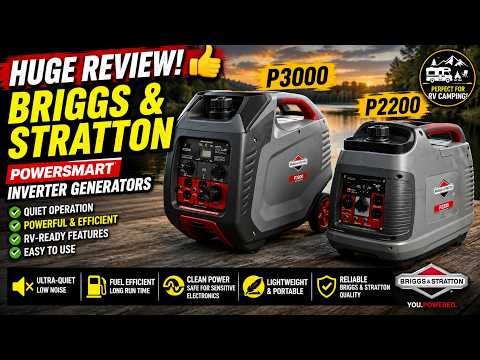 👍🏻HUGE REVIEW: Briggs & Stratton "PowerSmart" Inverter Generators (P2200 & P3000) for RV Camping