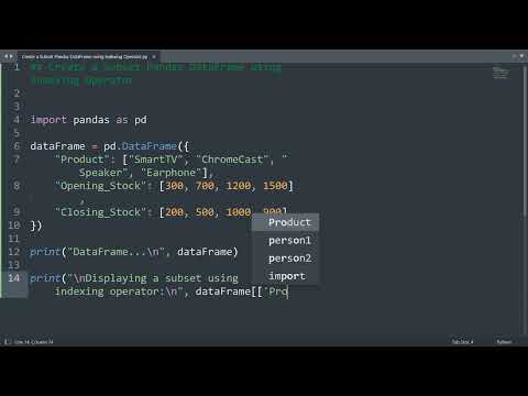 Create A Subset Pandas Dataframe Using Indexing Operator In Python Python Data Science Coding