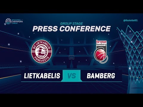 Lietkabelis v Brose Bamberg - Press Conference - Basketball Champions League 2018-19