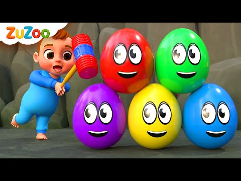 Zu Explores Colorful Surprise Eggs | Yes Yes Playground Songs | ZuZoo Nursery Rhymes & Kids Songs