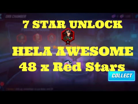 7 RED STAR UNLOCKED - Hela AWESOME 48 x Red Star Orb Opening - Marvel Strike Force - Free to Play