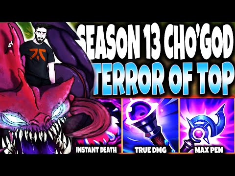 New Season 13 CHO'GATH 1v9 Build the TOP LANE TERROR 🔥 LoL Top ChoGath Preseason s13 Gameplay