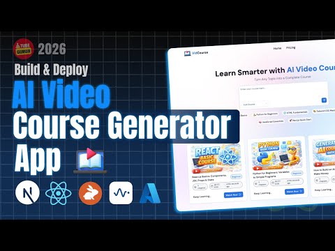 Build a Full Stack AI Video Educational Course Generator App using NextJs 16 & Typescript (SaaS App)
