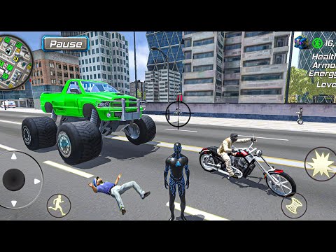 Black Hole Ninja Rope Hero Vegas Crime Simulator Drive Green Monster Truck #36 - Android Gameplay