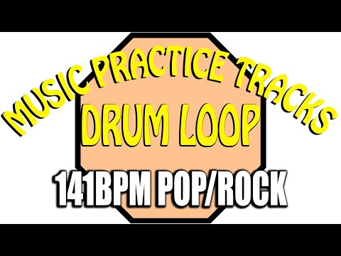 141bpm Pop/Rock Drum Loop. Music Practice Tracks