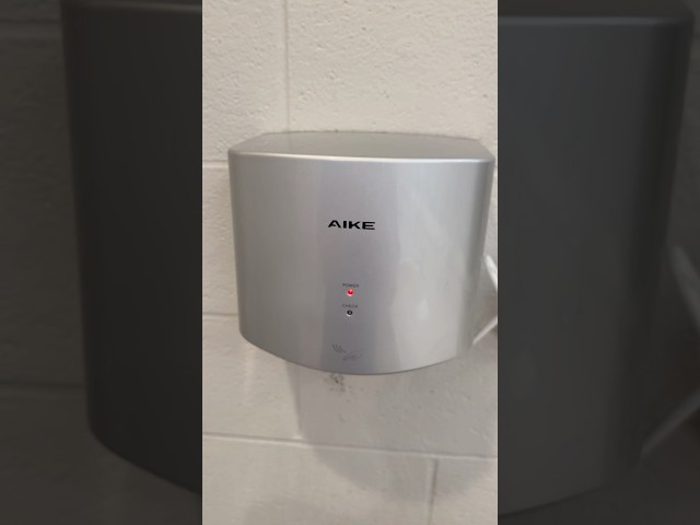 Vídeo relacionado con AIKE Air Wiper Secamanos Compacto, Secado de Alta Velocidad, 1400W 220V, Enchufar y Usar, Sin Papel y Sin Contacto para Aseos Públicos, AK2630S (Plata)