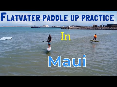 Downwind SUP foiling | Flatwater Paddle up practice in Maui | We rode waves instead!