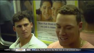 Aaron Judge and Tyler Austin ride the subway to work