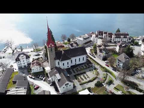 Drohnenaufnahme von Weggis