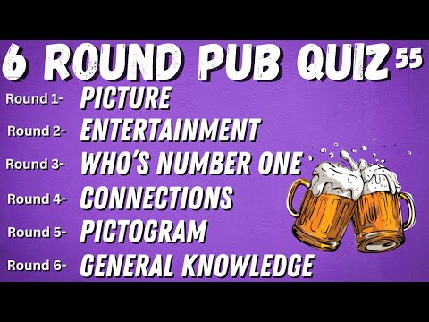 Virtual Pub Quiz 6 Rounds: Picture, Entertainment, Who's Number One, Pictogram, General Knowledge 55