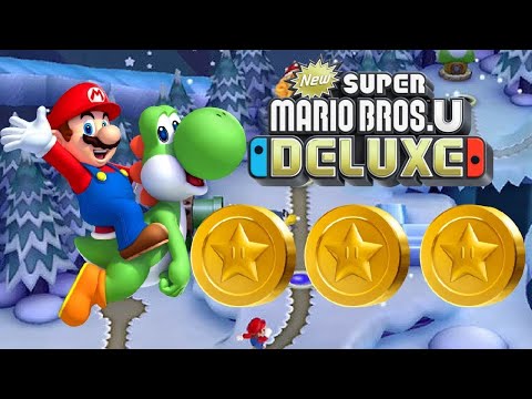 Frosted Glacier-4 Scaling the Mountainside  | 3/3 Star Coins | NEW Super Mario Bros U Deluxe