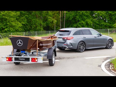 Mercedes C-CLASS Estate 2022 - TRAILER manoeuvring assist demonstration (how it works)