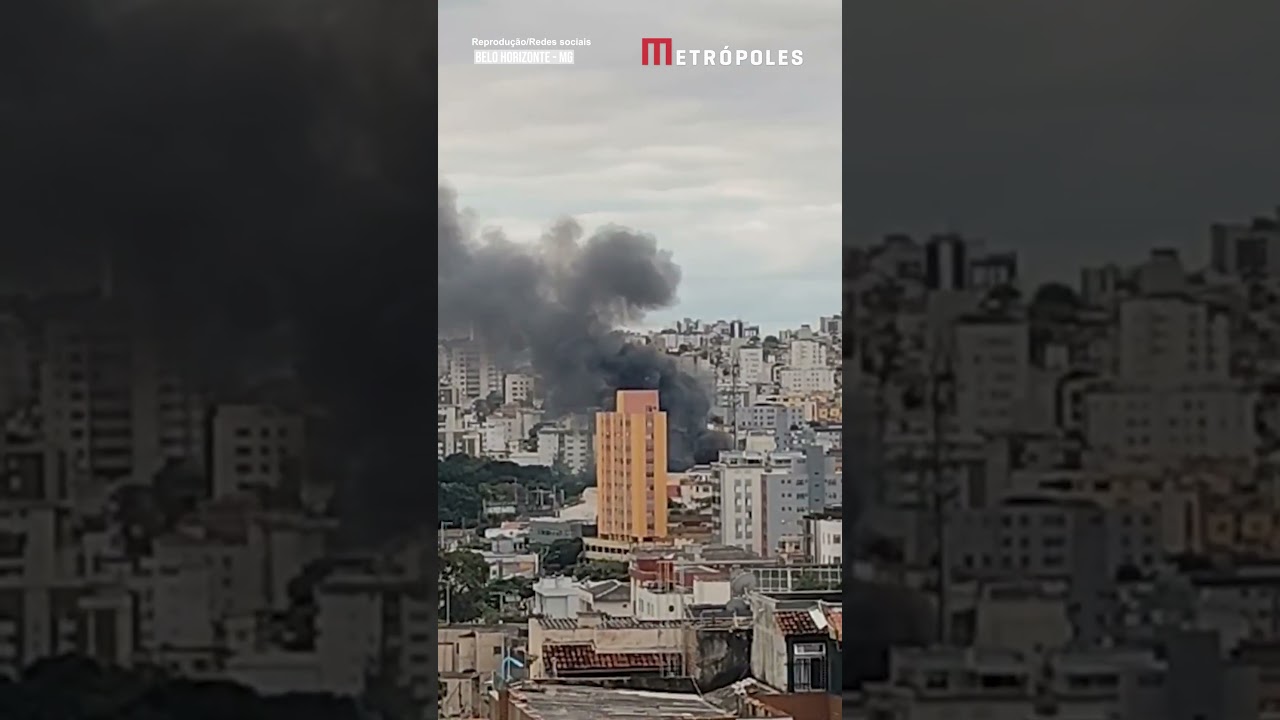Incêndio de grandes proporções atinge galpão em BH e mobiliza bombeiros