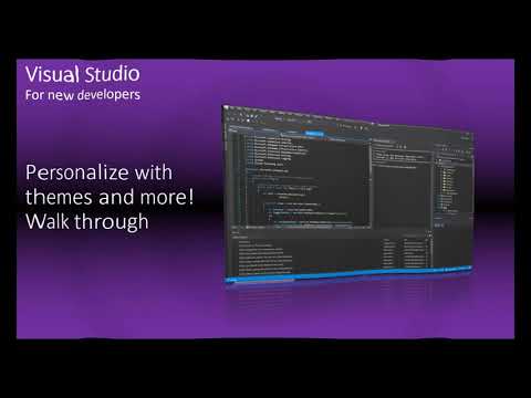 Captura de pantalla del vídeo de personalización de Visual Studio