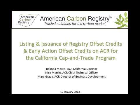 Watch ACR Webinar: Listing & Issuance of Registry Offset Credits & Early Action Offset Credits on YouTube