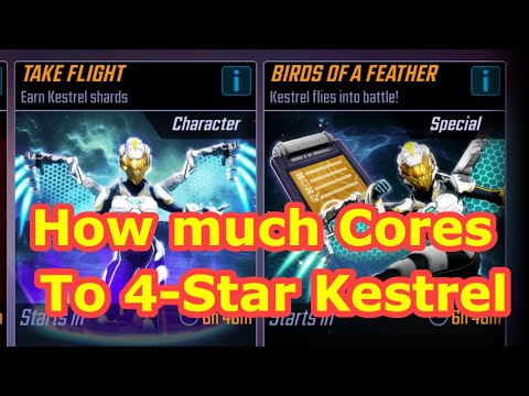 How Much Power Cores to 4-Star Kestrel | 10 x Red Star Opening Colleen Wing | Marvel Strike Force