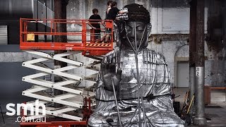 Download lagu Zhang Huan's Sydney Buddha: Construction time-lapse mp3