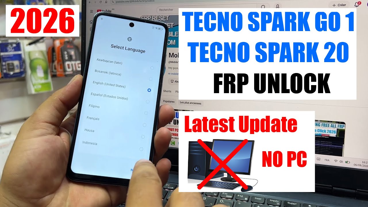 Tecno Spark GO 1 FRP Bypass 2026 Without Pc || Tecno Spark 20 FRP Unlock | remove Google Account 