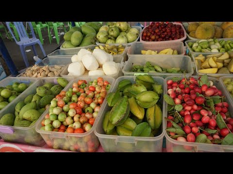 Evening Street Food Market @Chhbar Ampov - Different Various Food Type Selling in Phsa Chhbar Ampov